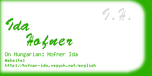 ida hofner business card